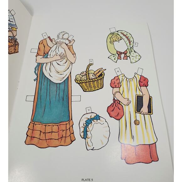 1981 Kate Greenaway Paper Dolls in Full Color by Kathy Allert Book Unused - Picture 3 of 5